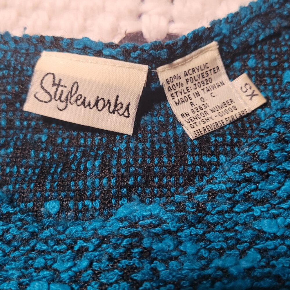 Styleworks Teal Textured Dress - Picture 4 of 5